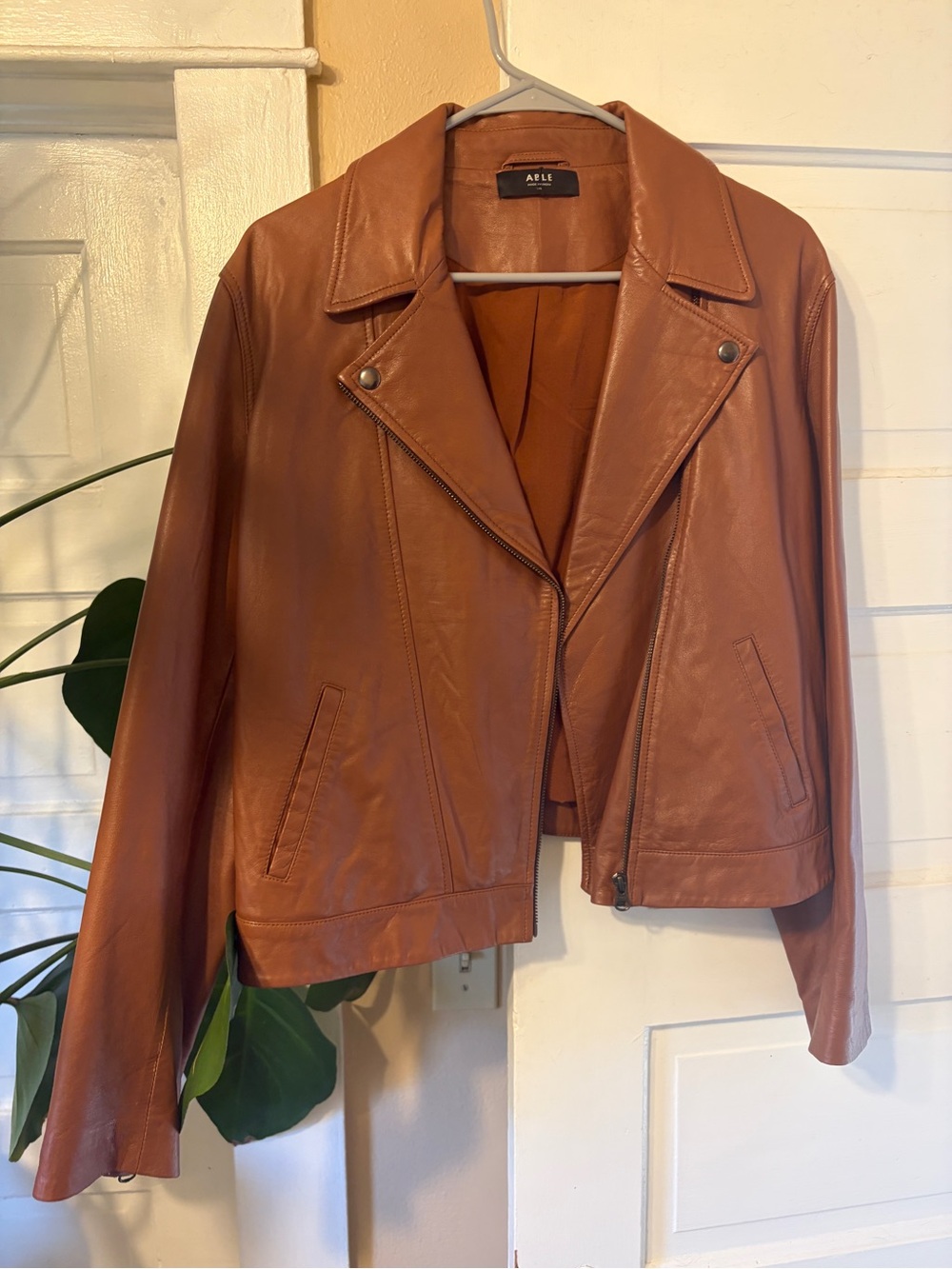 Able Maha brown leather jacket XL